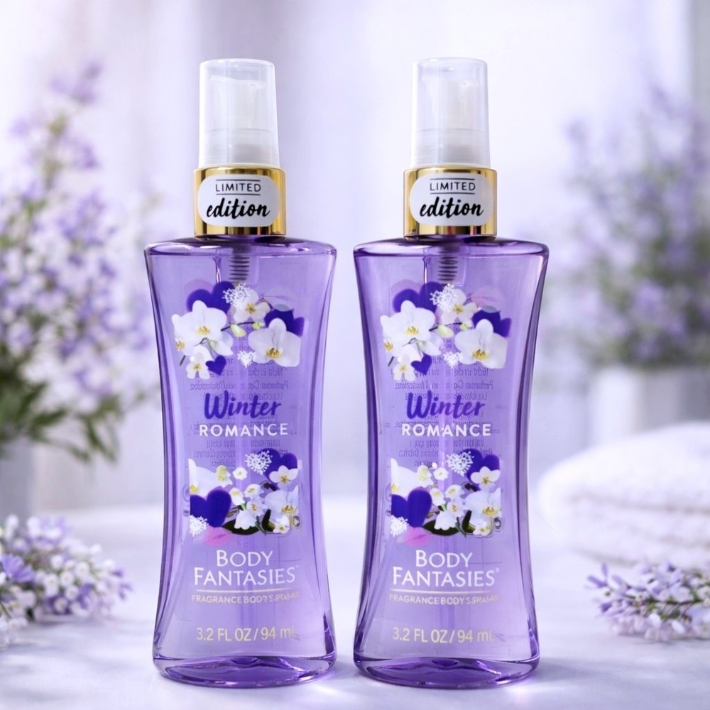 Body Fantasies Winter Romance Body Spray Limited Edition 2pk 3.2oz Purple Women
